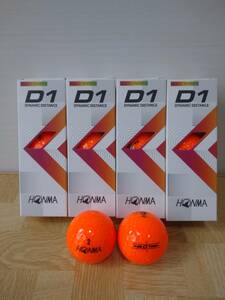 【新品】ホンマ D1 オレンジ 1ダース12球 2022年モデル HONMA 本間ゴルフボール 未使用