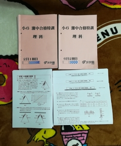 浜学園　 小6/６年　灘中合格特訓　理科10冊＆理科プリント