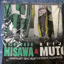 武藤敬司　三沢光晴　新日本プロレス　プロレスリング　ノア　ＧＨＣヘビー級王座　チャンピオン　コラボ　Tシャツ 黒　XLサイズ　未使用_画像6