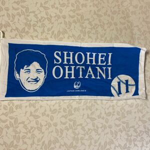 大谷翔平　SHOHEI OHTANI 北海道日本ハム　ファイターズ 背番号11 JAL 似顔絵　ブルー　フェイスタオル　グッズ　コレクション　レア