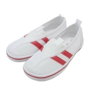 24999 new goods on shoes indoor shoes red 20.0cm triangle rubber made in Japan . rubber mesh cup insole . slide bottom anti-bacterial deodorization wide width physical training pavilion shoes 