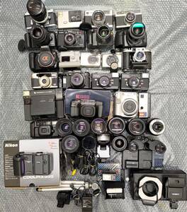 A23■カメラ レンズ 双眼鏡 周辺機器など　まとめ　約21.2kg　フィルム 一眼 デジカメ　Canon Nikon MINOLTA SONYなど　ジャンク 部品