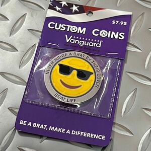 米軍放出品 沖縄　VANGUARD COSTOM COINS MILITARY BRAT コイン 顔文字 emoji 絵文字　コレクション　サングラス　(INV P16)