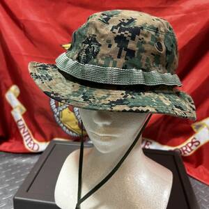 米軍放出品　海兵隊 米軍実物 USMC ウッドランドマーパット ブーニーハット キャンプLARGE (INV F#08)