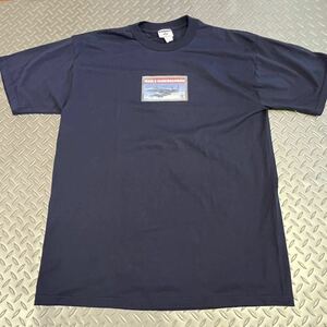 米軍放出品 沖縄　Tシャツ　ネイビー　おしゃれ　LARGE (INV J07)