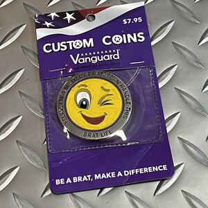 米軍放出品 VANGUARD COSTOM COINS MILITARY BRAT コイン 顔文字 emoji 絵文字　コレクション　ウインク　(INV N63)