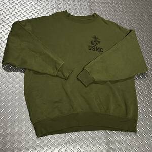 米軍放出品　USMC スウェットトレーナー　OD おしゃれ　ランニング　トレーニング　冬服　冬服準備　(INV G#12)