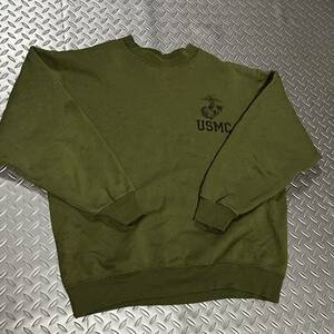 米軍放出品　USMC スウェットトレーナー　OD おしゃれ　ランニング　トレーニング　冬服　冬服準備　(INV G#14)