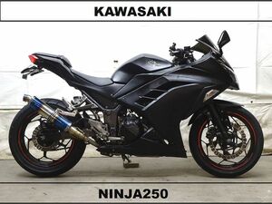 KAWASAKI NINJA250 2014年式 これが本当の忍者色！人気の艶消しブラック塗装 ゼログラフビティー製スクリーン ローン取り扱い YZF-R25 CBR