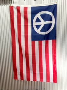 アメリカ USA 国旗 星条旗 ピースマーク 中古品 フラッグ タペストリー インテリア US雑貨 (サンフランシスコ購入品)