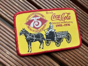 75th Aniv【70's Coca-Cola ワッペン】ビンテージ コカコーラ