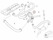 BMW 5シリーズ E39 E60 E61 525i 528i 530i クランクケースベントバルブ/オイルセパレーター 11617501566_画像3