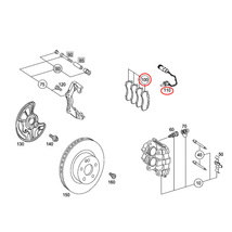 Brembo製 ベンツ W211 E240 E250 フロント ブレーキパッド/ディスクパッド 左右セット センサー2本付き 0044207920 0034209920 0044208720_画像2