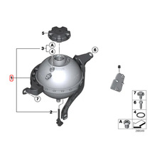 純正OEM MAHLE-BEHR製 BMW 5シリーズ F07 528i ラジエーターサブタンク/リザーバータンク センサー付き 17138614293_画像2