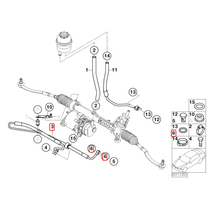 BMW MINI ミニ R50 R52 クーパー Cooper パワステプレッシャーホース シールリング付 324167817 86 32416761858 32411093596_画像2