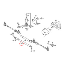 純正OEM STABILUS製 ベンツ W202 C200 C220 C230 C240 C250 C280 C43AMG ステアリングダンパー/ステアリングアブソーバー 38mm 1244630432_画像2