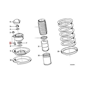 URO製 BMW E30 318i 320i 325i M3 フロント ショックアッパーマウント/ストラットマウント 左右セット 31331139452 31331124508の画像2