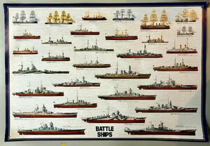 battle ships 戦艦　世界　船　一覧　年代物　ポスター　