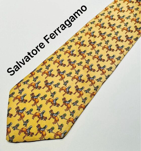 フェラガモ ネクタイ 高級シルク100% Salvatore Ferragamo 