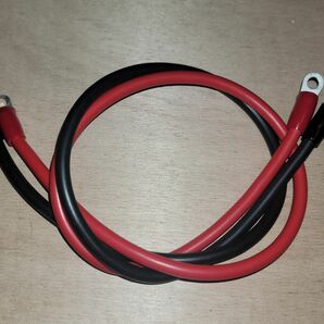 新品 6AWG ６５ｃｍ×２本 14sq バッテリケーブル 赤黒セット 端子付き