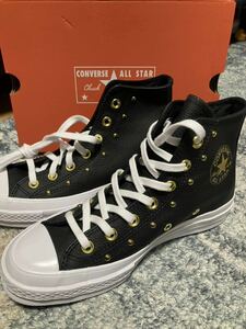 コンバース チャックテイラー CT70 Star Studded レザー BLACK HI CUT A06809Cスニーカー CONVERSE スタッズ　24cm