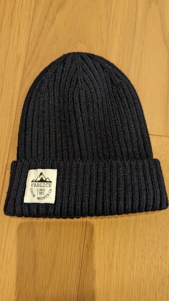 美品 FABLICE ニット帽 ビーニー キッズ ネイビー