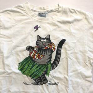 ★クリバン・キャット Crazy Shirts 半袖Tシャツ カラー:ホワイト サイズ：S【古着】 良好！Kliban Cat ワイキキ アラモアナ S.Cの画像2