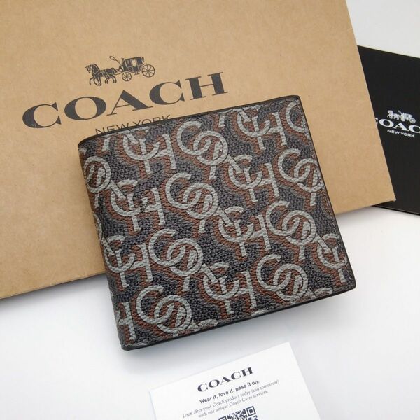 新作　新品　COACH　折り財布　メンズ　人気の小銭入れ付き