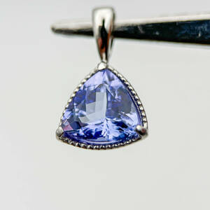 JN143 Pt900 7mm tanzanite 1.0ct pendant top 