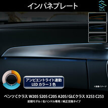 ベンツ GLCクラス X253 C253 前期 右ハンドル専用 アンビエントライト連動 インパネプレート 純正交換タイプ LEDカラー3色 出荷締切18時_画像1