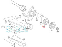 ベンツ R231 X204 リア ホイールハブベアリング 左右セット SL350 SL400 SL550 SL63 SL65 GLK300 GLK350 2119810227 出荷締切18時_画像3