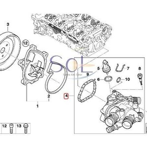 BMW MINI R55 R56 R57 R58 R59 R60 サーモスタット 水温センサー付 JCW Cooper CooperS One 11537534521 11538699290  出荷締切18時の画像2