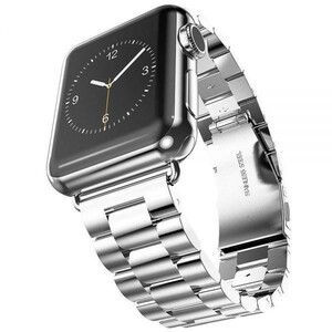 45/44/42mm Apple Watch シルバ バンド 金属 ステンレス ベルト ビジネス 高級 スマート ウォッチ 腕時計 ベルト アップル ウォッチ 銀