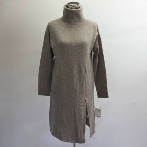 ELLE/ L One-piece knitted dress long height beige size 38 lady's 