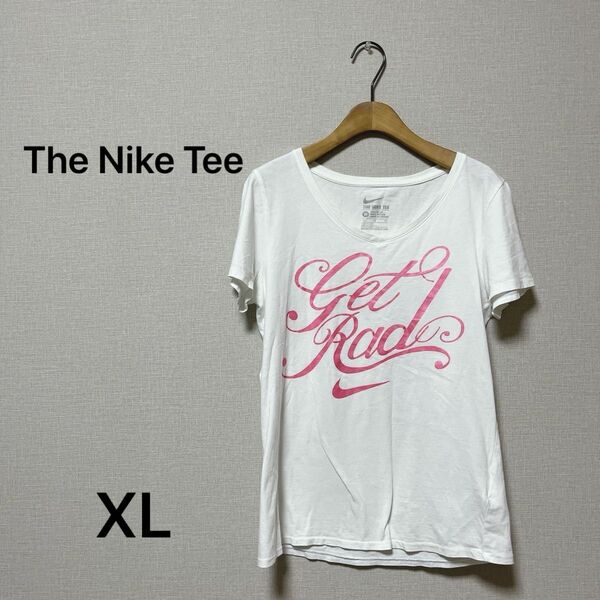 【THE NIKE TEE 】ナイキ　Vネック　Tシャツ　XL 半袖 白