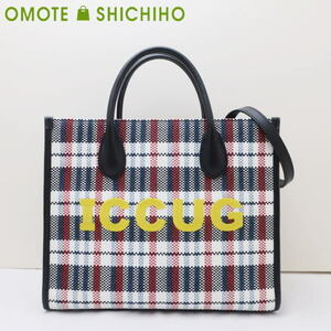 【セール！】GUCCI グッチ 2WAY トートバッグ ハンドバッグ ナイロン ラフィア レザー チェック 659983 ICCUG 美品◆中古A＋ランク