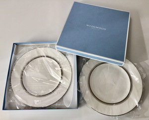 [箱入り未使用品] WEDGWOOD ウエッジウッド VERA WANG GROSGRAIN 23cm プレート ペア セット 新品