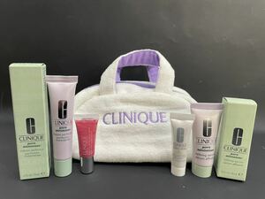 S4B353◆新品同様◆ クリニーク CLINIQUE 部分用化粧下地 リファイニングセラム ファンデーション リップグロス ポーチ付き セット