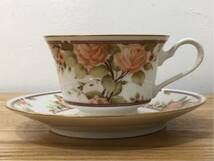 D4B039◆ ノリタケ Noritake アイボリーチャイナ 花柄 カップ×6 ソーサー×5 合計11点セット_画像2