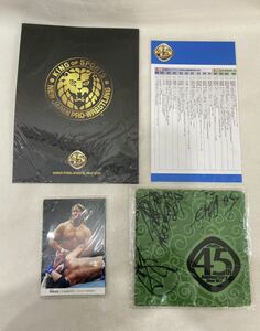 R4B137◆新古品◆ 新日本プロレスリング 45周年記念フレーム切手セット ポストカード 風呂敷 年表ポスター