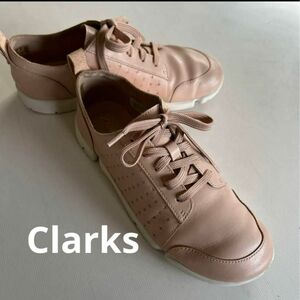 【Clarks】 TRIGENIC クラークス レザー　スニーカー　23cm