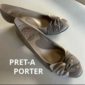 プレタポルテ PRET-A PORTER エナメル　パンプス ベージュ　24cm