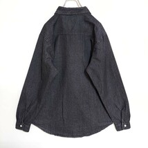 デニムシャツ グレー 黒 XL 新品未使用 胸ポケット 長袖 ブラックデニム_画像4