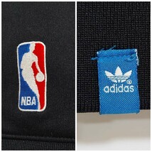 アディダス NBA トラックジャケット 刺繍ロゴ S ブラック黒赤 ラグラン_画像7