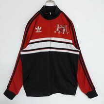アディダス NBA トラックジャケット 刺繍ロゴ XL ブラック黒赤 マイアミ_画像3