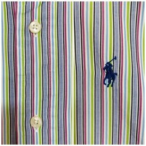 ラルフローレン BDストライプシャツ 刺繍ポニー XL ブルー 青 緑 白 赤_画像6