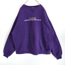 メリーハーディン大学 カレッジ刺繍プリントスウェット XL パープル 紫 古着_画像4