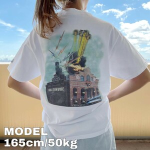 ハードロックカフェ プリントTシャツ ボルティモア ギター M ホワイト 白 青