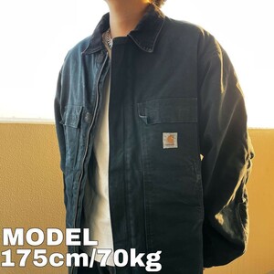 カーハート ダックジャケットトラディッショナルジャケット 中綿 50 XL 黒