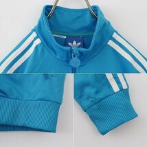 adidas アディダス トラックジャケット 水色 青 トレフォイル ロゴ刺繍_画像9